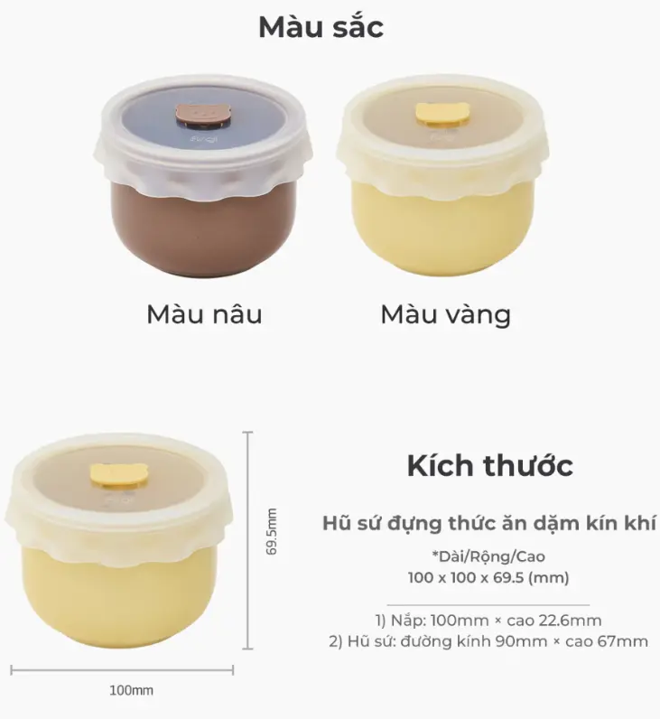 Ceramic Airtight Baby Food Container