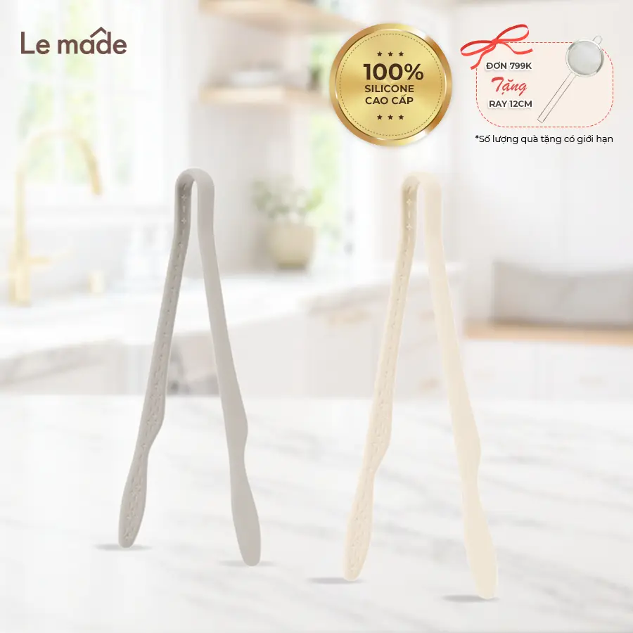 Kẹp Gắp Thức Ăn Silicone Nguyên Khối Le Made Hàn Quốc Cao Cấp