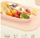 Khay Ăn Dặm Platinum Silicone Firgi Hàn Quốc Hình Cá Voi Chia Ngăn Có Đế Hít Cho Bé Tập Ăn Dặm