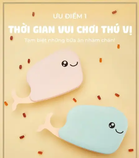 Khay Ăn Dặm Hình Cá Voi Firgi Hàn Quốc Gồm 3 Món (Khay + Nắp + Cốc) Cho Bé Tập Ăn Dặm Tự Chỉ Huy BLW