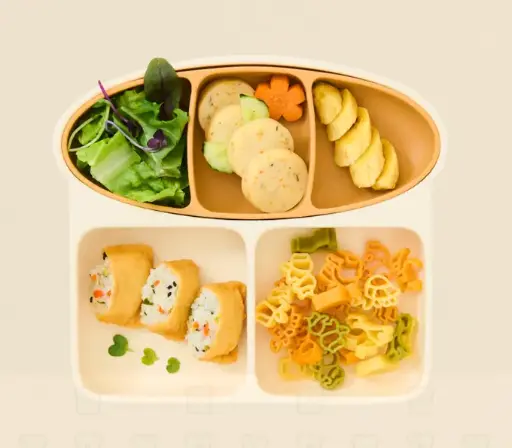 Bread-Shaped Divider Suction Plate (with Lid)
