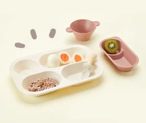 퍼기 안심 아기 에코젠 디바이더 식판 (+국그릇 세트)