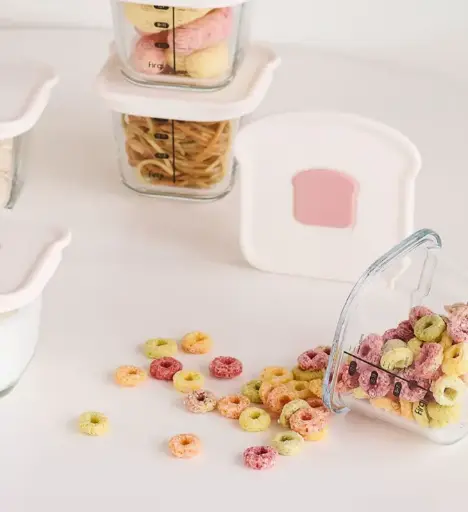 Bộ 3 Hũ Thủy Tinh Đựng Thức Ăn Dặm Cho Bé Firgi Hàn Quốc Có Vạch Chia Dung Tích (Kèm Nắp Đậy)