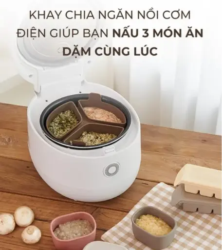 [SAFG35U0001] Khay Chia Ngăn Nồi Cơm Điện Đa Năng Platinum Silicone Firgi Hàn Quốc Dùng Trong Lò Vi Sóng 1.8L