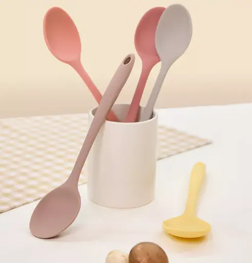 Muỗng Nấu Ăn Đa Năng Platinum Silicone Firgi Hàn Quốc An Toàn Chịu Nhiệt Cao Cán Dài 29cm