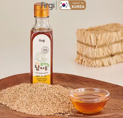 [SAFG35U0014] Dầu Mè Hữu Cơ Firgi Hàn Quốc 100% Cho Bé Ăn Dặm Nguyên Chất Ép Lạnh Không Chất Bảo Quản 185ml