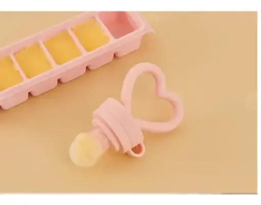 Túi Nhai Silicone Ăn Dặm Chống Hóc Cho Bé Firgi Hàn Quốc, Túi Nhai Trái Cây, Núm Nhai Hình Trái Tim