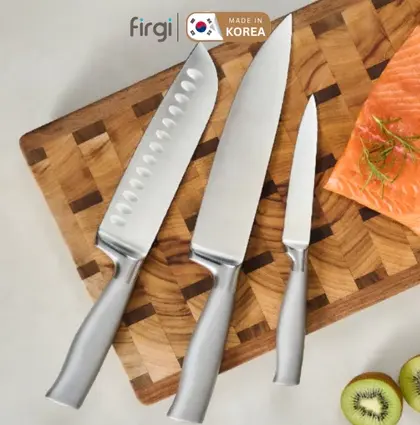 [SALM25U0008] Bộ Dao Nhà Bếp 3 Món Le Made Đa Năng Bằng Thép Không Gỉ, Cán Liền Nguyên Khối, An Toàn